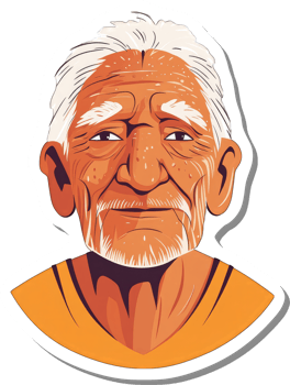 Portrait of a Smiling Elderly Man with White Hair png