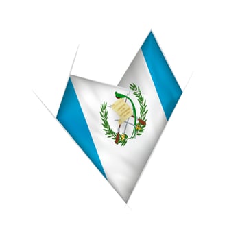 Sketched crooked heart with Guatemala flag vector
