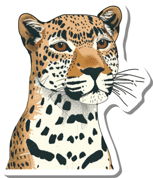 A stylized illustration of a jaguars head and shoulders png