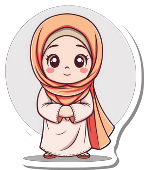 Adorable Young Girl Wearing a Peach Hijab png