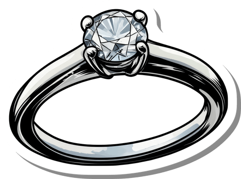 A Diamond Engagement Ring Illustration png