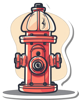 A Red Fire Hydrant Sticker Illustration Design png