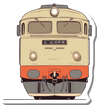 Vintage Train Locomotive Front View Illustration png