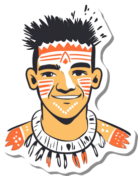 Young Man Adorned With Indigenous Tribal Face Paint png
