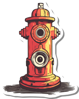 A vibrant illustration of a classic red fire hydrant png