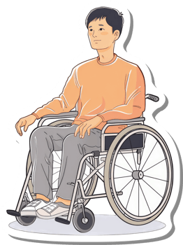 Young Man Sitting In A Wheelchair Looking Away png