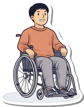 Happy Young Man Sitting In A Wheelchair png