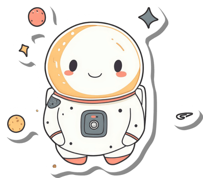 Adorable Cartoon Astronaut In Space With Planets png