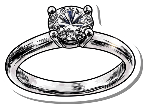 Solitary Diamond Engagement Ring Illustration png