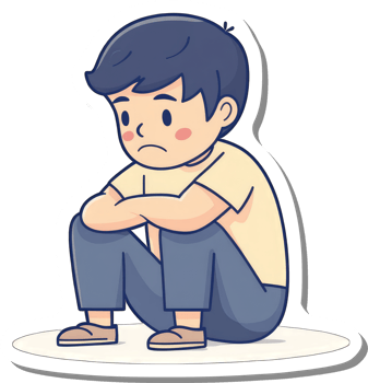 Sad Boy Sitting With Arms Crossed On Knees png