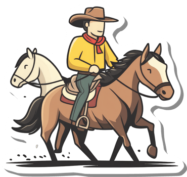Cowboy Riding Horses Across Open Plains png