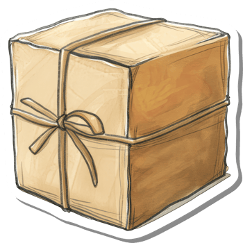 A Wrapped Cardboard Box Tied With A Simple Bow png