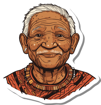 Portrait of a Smiling Elderly Indigenous Man png