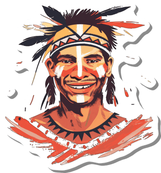 Aboriginal Man Smiling Traditional Headwear Paint png