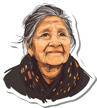 A Portrait of an Elderly Woman with Gray Hair png