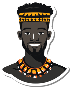 A Smiling Dark Skinned Man Wearing Traditional African Attire png