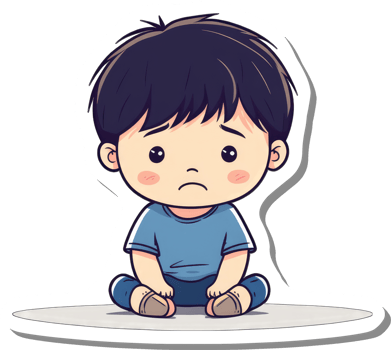 Sad Cartoon Boy Sitting On The Floor png