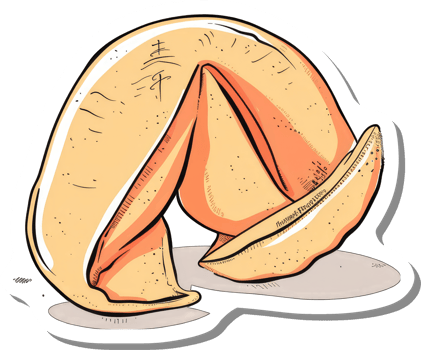 A Single Fortune Cookie Ready To Be Opened png