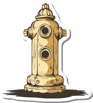 A Vintage Style Illustration Of A Fire Hydrant png