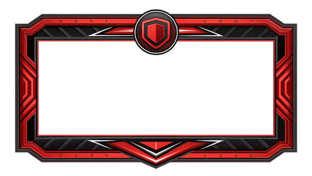 Modern Red and Black Frame Featuring Shield Design Ideal for Displaying Awards and Achievements in a Creative Way to Enhance Your Room Decor png