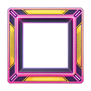 Vibrant Neon Colored Picture Frame with Unique Patterns Perfect for Showcasing Your Favorite Photos in a Creative and Stylish Way at Any Event png