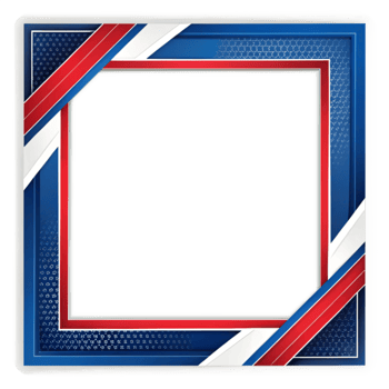 Elegant Dark Blue Frame with Striking Red and White Accents Great for Framing Your Favorite Images While Enhancing the Visual Appeal of Any Space png
