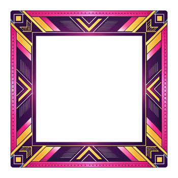 Bold Geometric Frame Design Featuring Striking Pink and Yellow Colors Ideal for Displaying Memorable Moments Adding a Modern Touch to Your Home Decor png