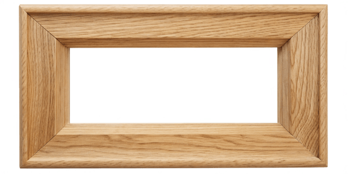 Classic Rectangular Oak Frame with Clean Lines Ideal for Showcasing Art and Photographs Adding a Natural Touch to Your Home Decor and Gallery Space png