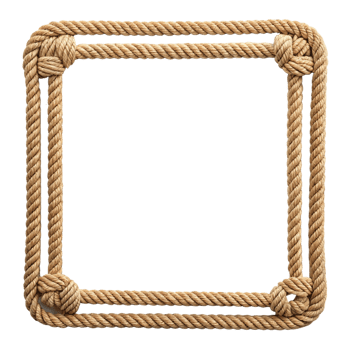 Stylish Natural Rope Photo Frame with Decorative Knots and Shapes Perfect for Displaying Family Pictures in Your Home or Enhancing a Coastal Decor Aesthetic png