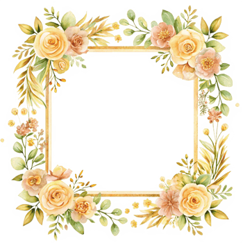 Lovely Soft Floral Border with Delicate Roses and Greenery Great for Framing Your Favorite Memories or Artwork While Enhancing the Aesthetic of Your Space png