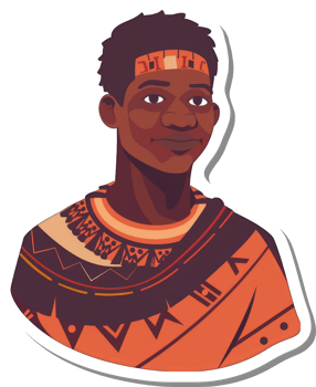 Young African Man in Traditional Clothing png