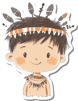 Happy Child Native American Inspired Costume png