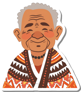 Smiling Elderly Person Wearing Traditional Clothing png
