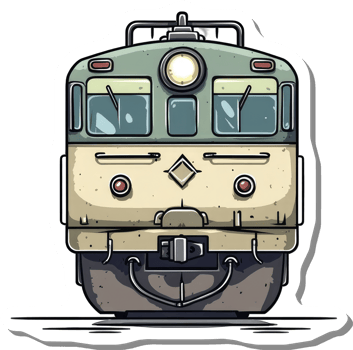 Vintage Locomotive Train Front View Illustration png