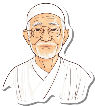 Smiling Elderly Asian Man Wearing Traditional Clothing png