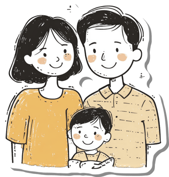 Happy Family Portrait Illustration Of Parents And Child png