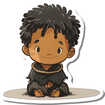 A young boy with dark curly hair sits peacefully png