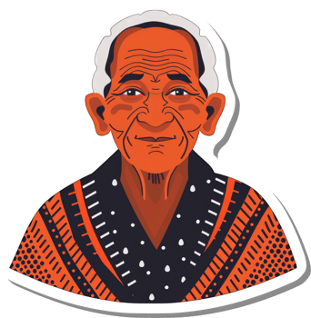 A stylized portrait of Nelson Mandela in traditional attire png