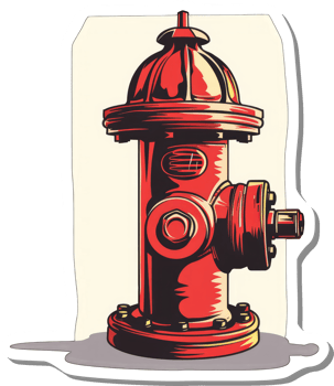 A Red Fire Hydrant Illustration Against A Light Background png