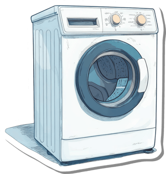 A Detailed Illustration Of A Modern Washing Machine png