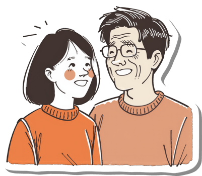 Happy Elderly Man And Young Woman Together Smiling png