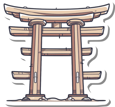 Traditional Japanese Wooden Torii Gate Illustration png