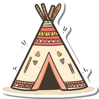 Decorated Teepee Native American Tent Illustration png