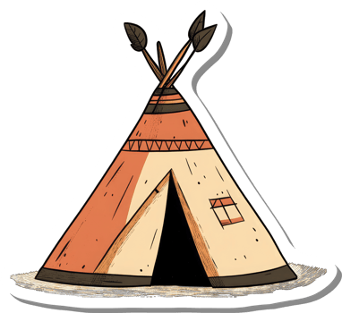 Native American Teepee Tent Illustration Design png
