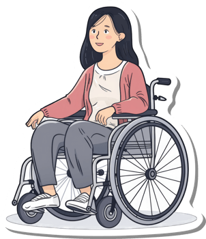 Young Woman Smiling in a Wheelchair png