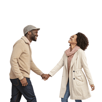 couple holding hands with heart shaped background for a romantic setting png