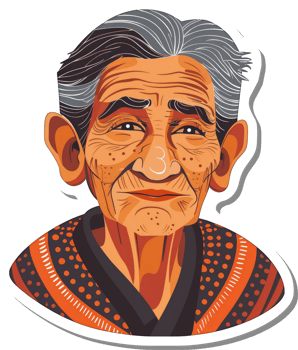 Portrait of a Smiling Elderly Person with Grey Hair png