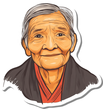 Portrait of a Smiling Elderly Asian Woman png