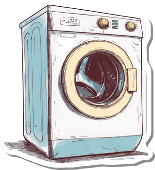 A Hand Drawn Illustration Of A Modern Washing Machine png