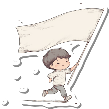 A Happy Child Runs Holding A Blank Banner png